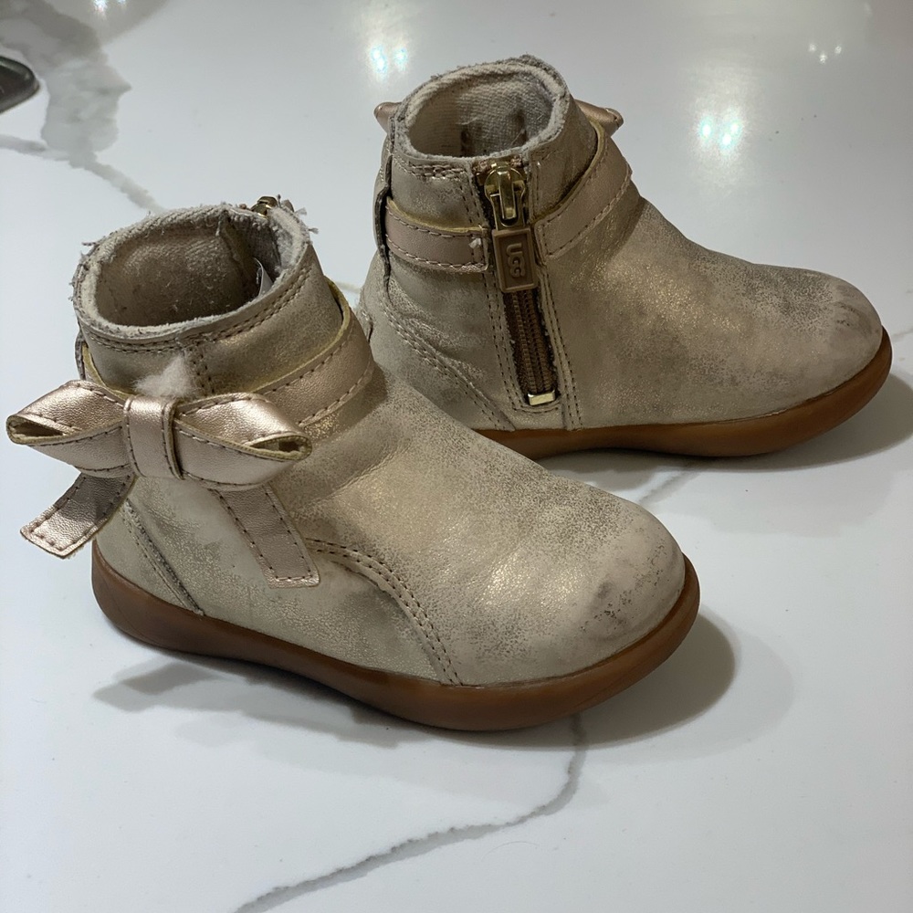 Gold Ugg baby winter boots